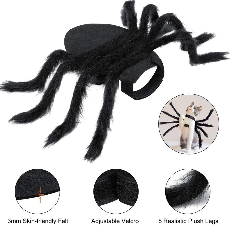 Yafeite Halloween Spider Costume for Dog Cat, Halloween Pet Costume Halloween Decorations, Spider Decor Halloween Party Supply, Spider Cosplay Costumes with Adjustable Velcro for Small Medium Dogs and Cats - Image 3